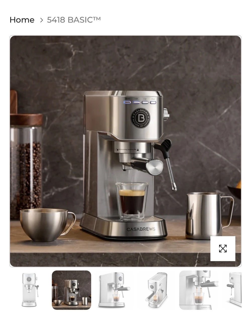 Silver Espresso Machine - casa brew coffee maker express and cappucci